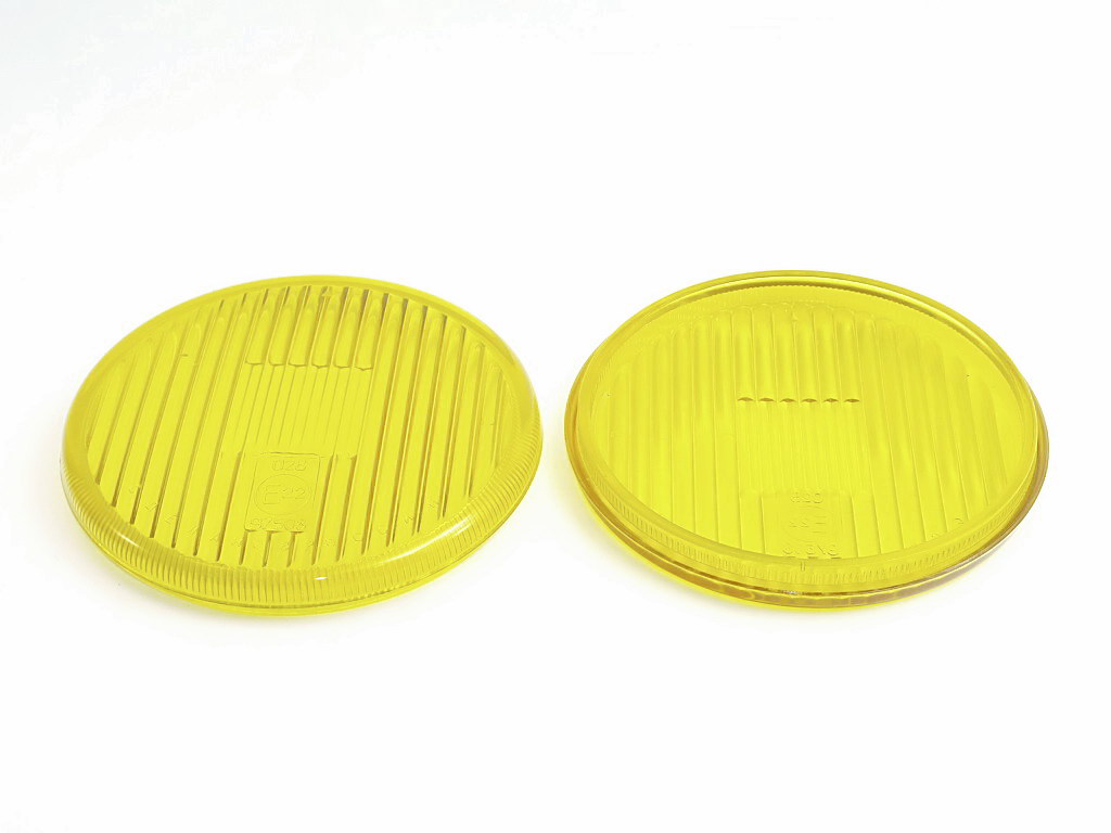 Стекло фары п/тум. Круглое ЖЕЛТОЕ